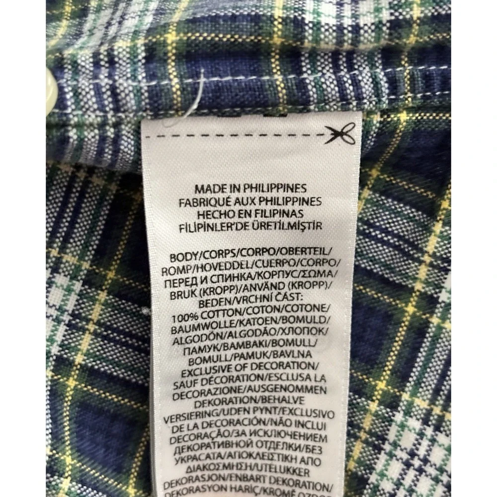 Ralph Lauren Shirt Men L Blue Plaid Long Sleeve Flesh‎ Pony Preppy Classic Fit